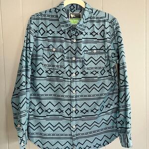 Modern Amusement Aztec Navajo Print Long Sleeve Shirt Button Up EUC Men's Medium